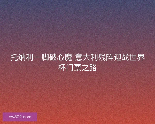 托纳利一脚破心魔 意大利残阵迎战世界杯门票之路