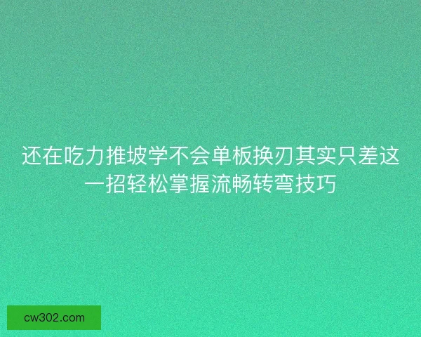 还在吃力推坡学不会单板换刃其实只差这一招轻松掌握流畅转弯技巧